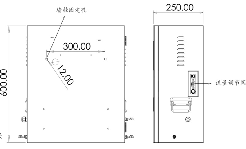 二次供水水質監(jiān)測系統(tǒng)側視圖